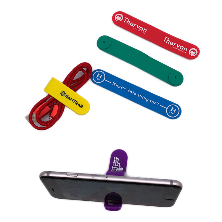 Custom Soft Silicone Earphone Cable Winder Wrap Cord Organizer 